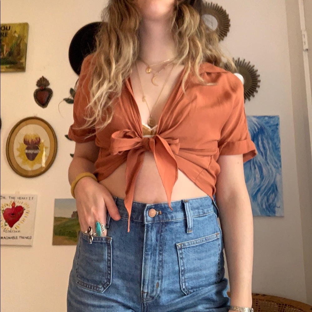 Urban Outfitters Tie Front Blouse